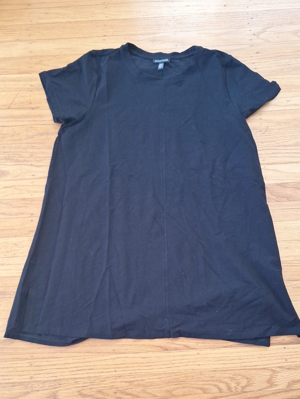 Eileen Fisher Black Short-Sleeve A-Line Tunic